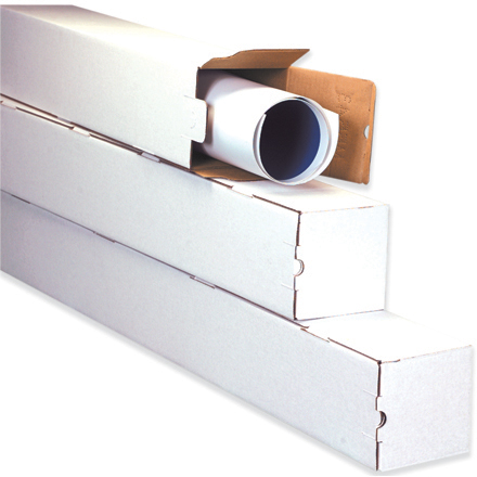 3 x 3 x 25" White Square Mailing Tubes