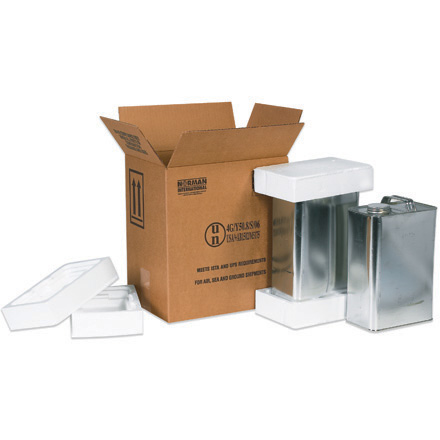 11 <span class='fraction'>3/8</span> x 8 <span class='fraction'>3/16</span> x 12 <span class='fraction'>3/8</span>" 2 - 1 Gallon F-Style Shipper Kit