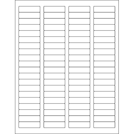 1 <span class='fraction'>3/4</span> x 1/2" White Rectangle Laser Labels - 25 Sheet Pack